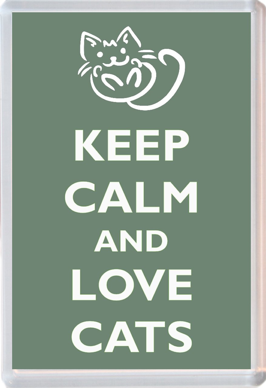 Keep Calm and Love Cats - Novelty Jumbo Fridge Magnet