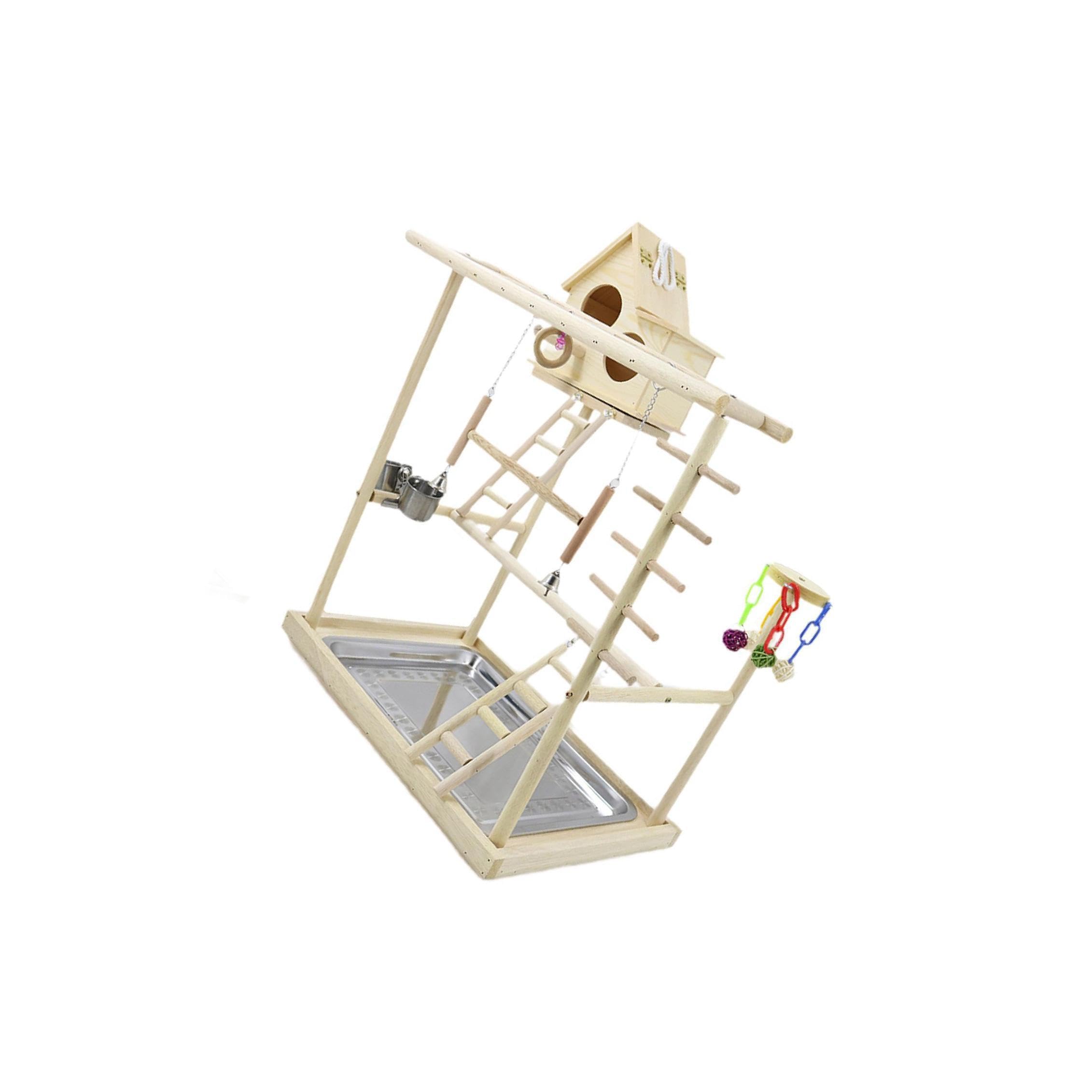 Puesto de Juego para Loros con Funciones interactivas y Tres Niveles para pájaros. Ofrece Juguetes para trepar y Actividades de Juego. Puesto de para pájaros. Juguete
