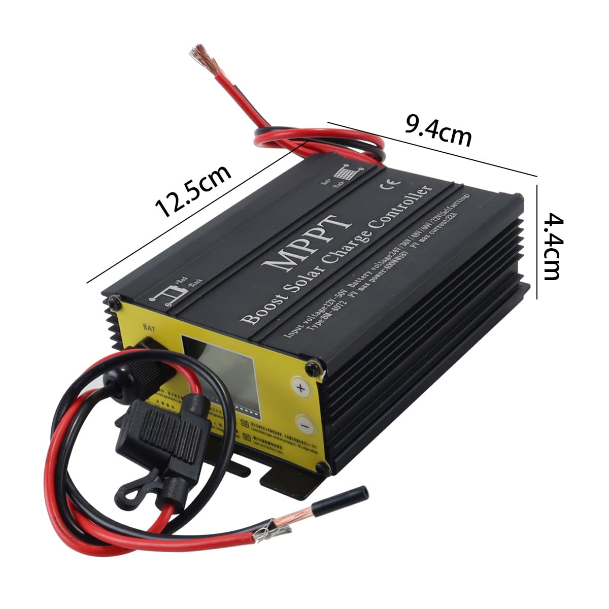 Ubric MPPT Régulateur de charge solaire boost avec affichage numérique, protection contre les surcharges et les courts-circuits, pour véhicules électriques (400 W)