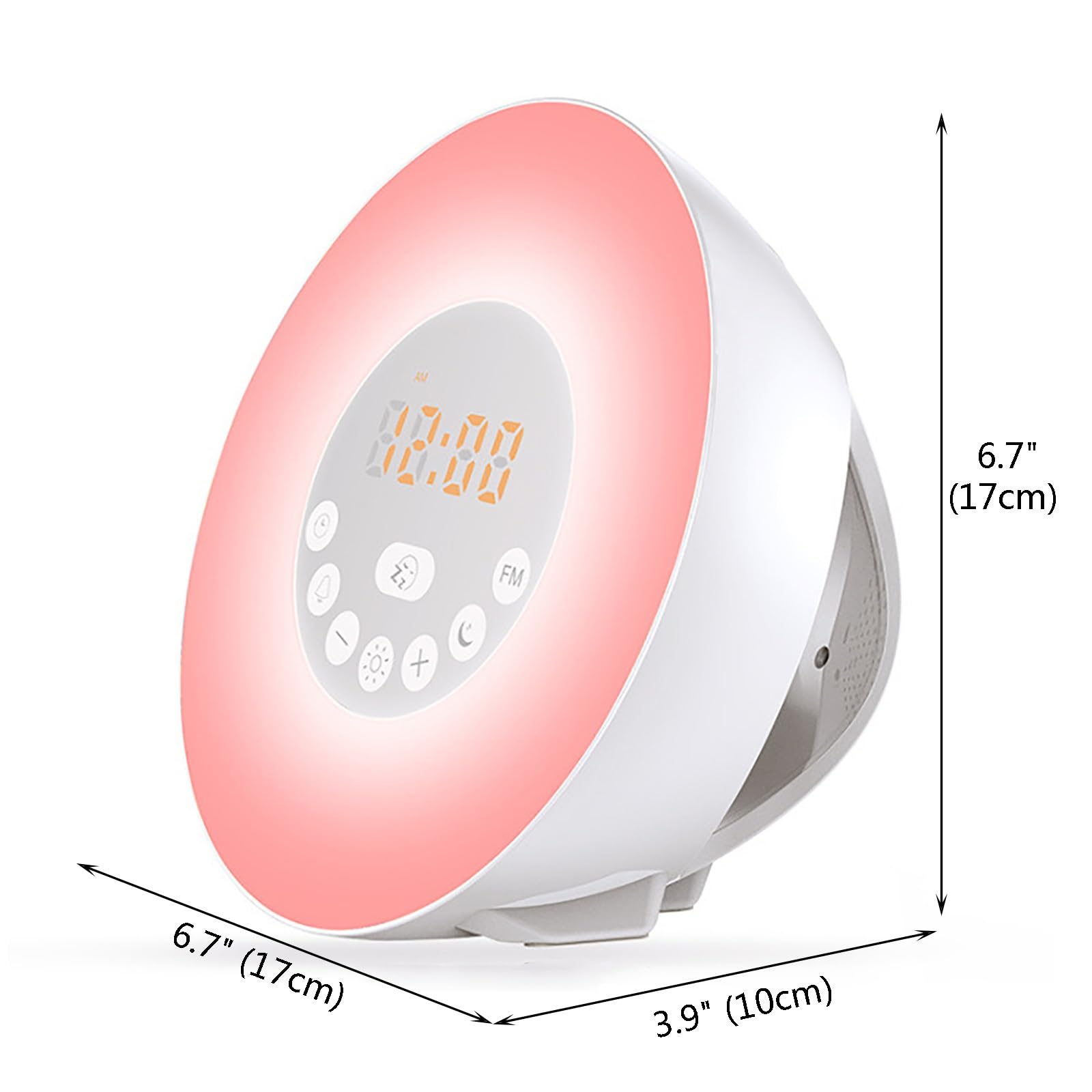 Despertador Despertador Luz Amanecer con Simulación De Amanecer, Radio FM, Alarmas Dobles y Snooze Ayuda para Dormir, Máquina De Sonidos De Ruido Blanco para Dormir, Ideal para Regalar