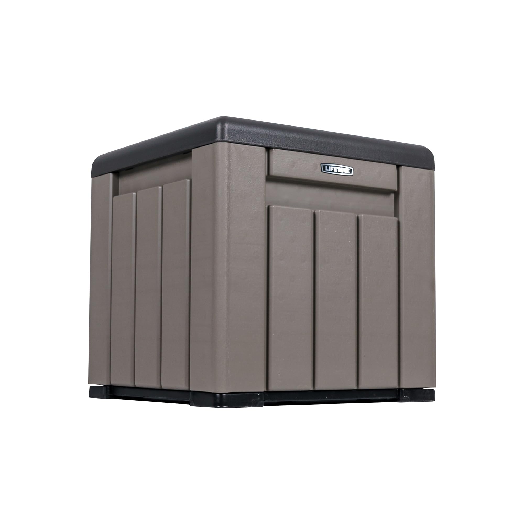 LIFETIME - Armario exterior impermeable, 51x51x51 cm, 95 litros, Arcón de almacenamiento cuadrado, Protección UV, Banco almacenaje, Baúl juguetes grande, Mueble terraza, Armarios de jardín (92312)