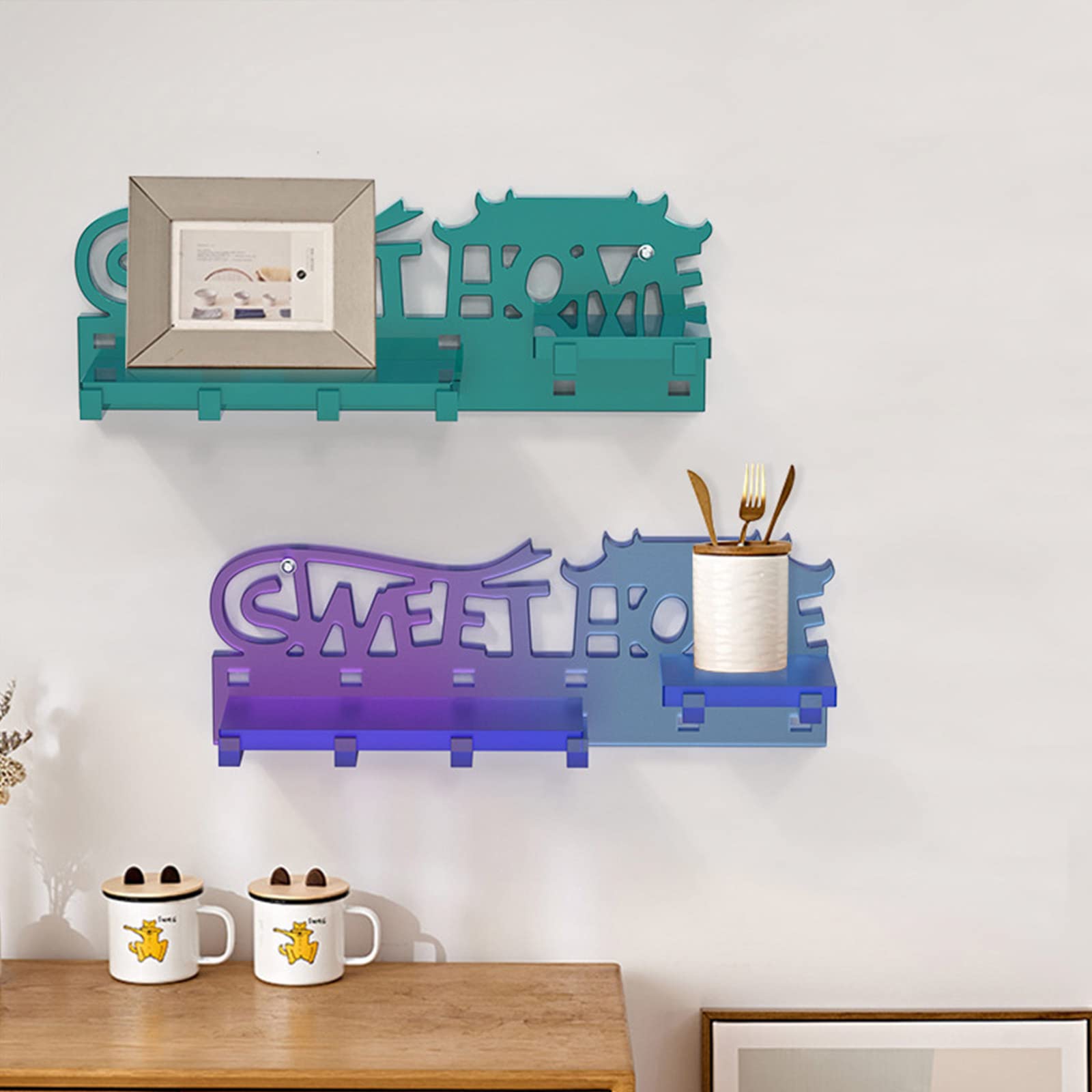 Stampi in resina per supporto Word Sign con ganci epossidici per ganci parete porta decorazione casa parola segno