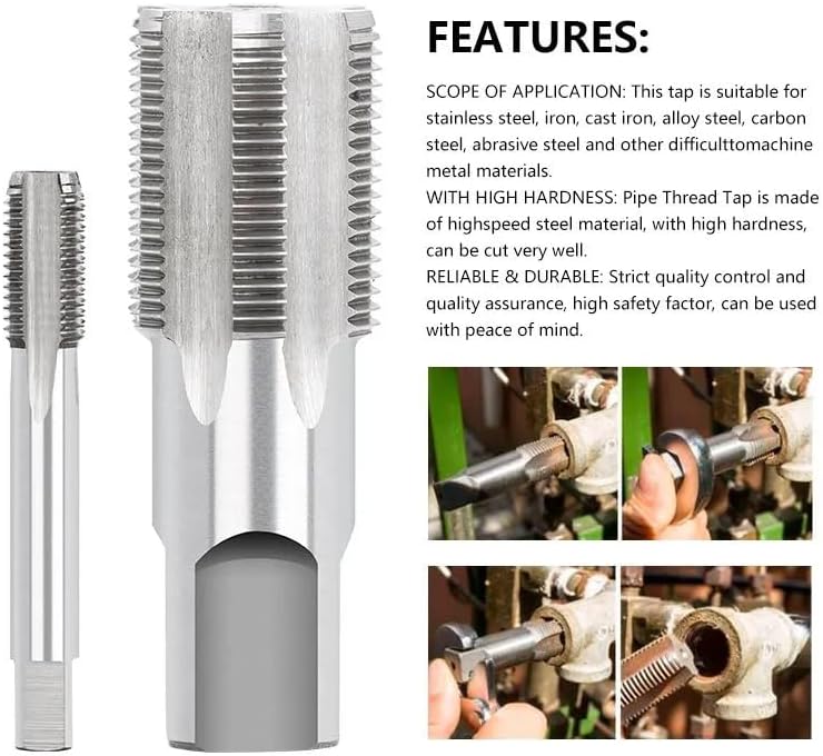 WZFCTaper Tap Pipe HSS Taper Pipe Tap BSP Metal Screw Thread Cutting Tools Screw Tap Threading Tools,G1-3I8