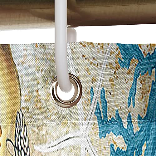 Rideau de douche 150x200cm polyester corail et étoile de mer KnSam - 4