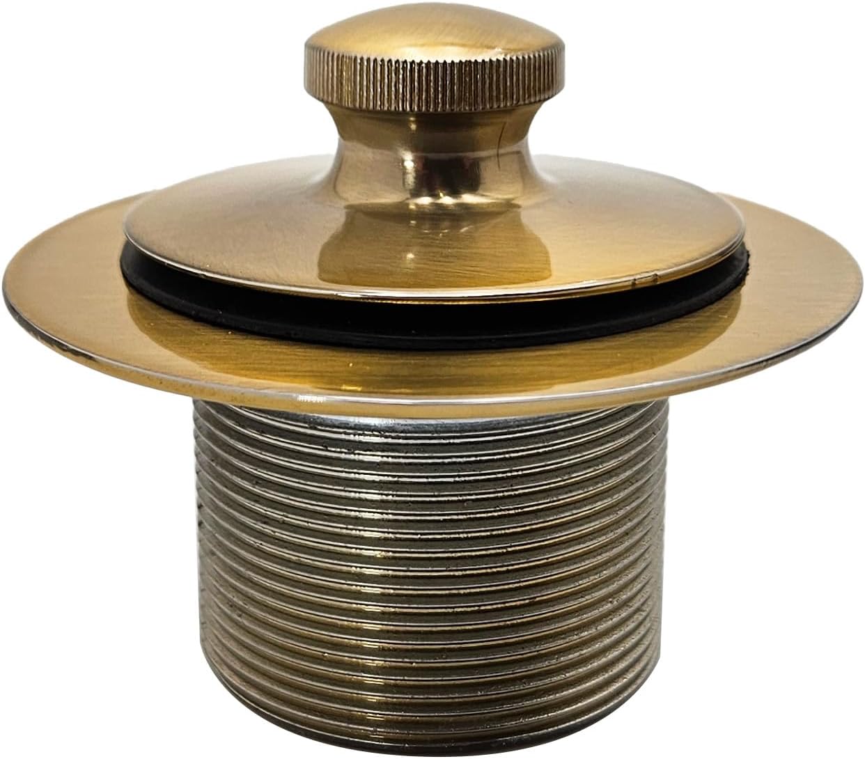 Westbrass A331-F-19 Fine Thread Twist & Close Bathtub Drain Plug 1-3/8" NPSM, Champagne Bronze