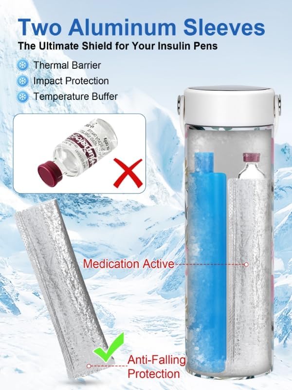 Miniatura 3 de Leng Ke - Maletín de viaje con enfriador de insulina 48H con pantalla de temperatura, bolsa de viaje para medicina refrigerada con pantalla digital