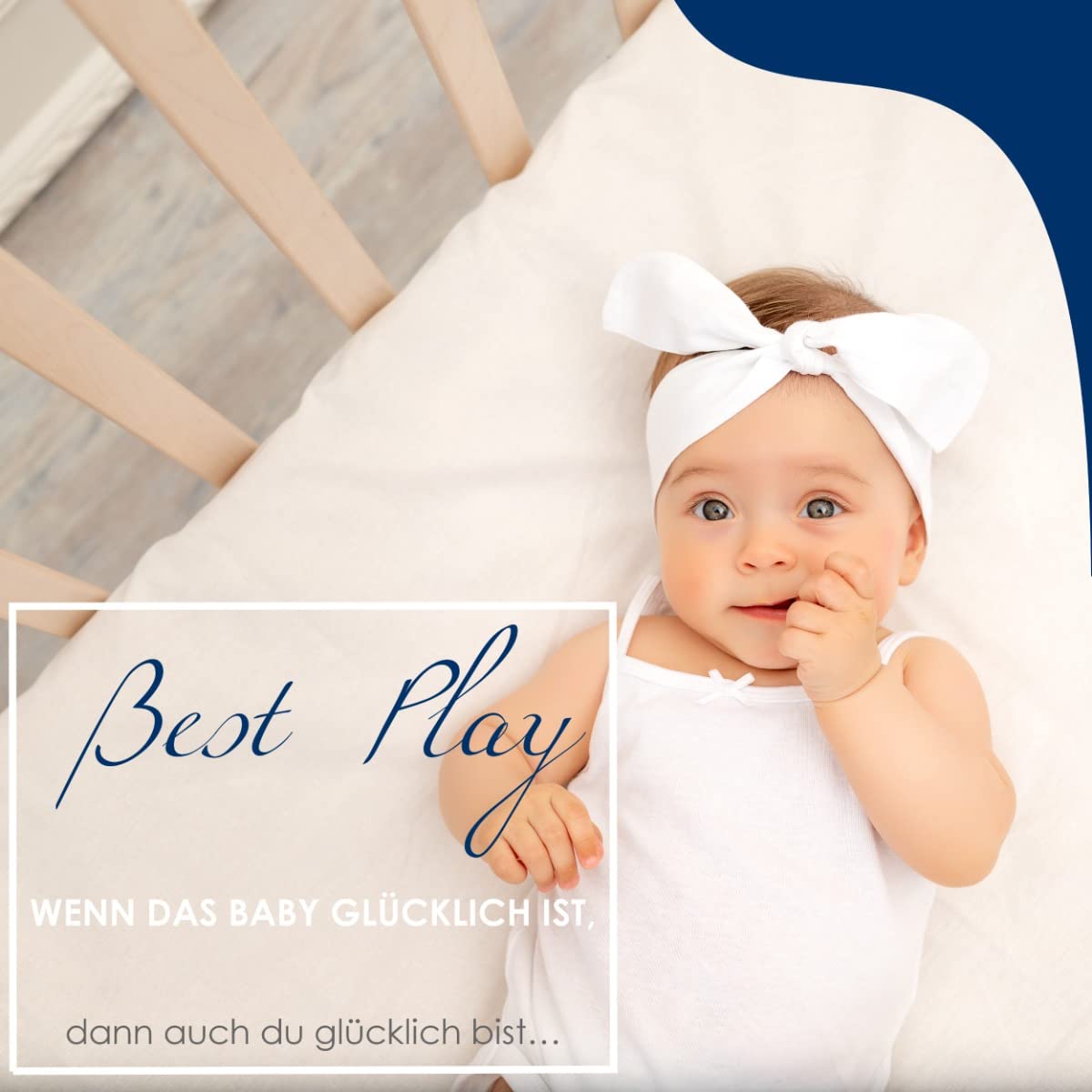 Laufgittereinlage 75x100 Elon | Laufgittermatratze | Babymatratze Laufstall | Made in Germany | 100% Polyester | Bezug waschbar 40 Grad | weiß