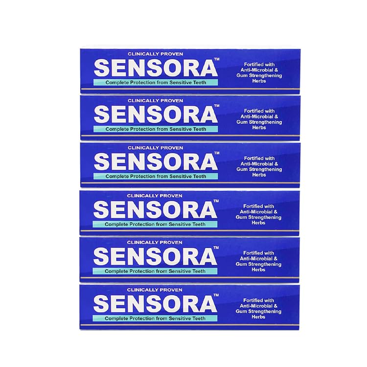 Image of SENSORA Herbal Sensitivity Relief Toothpaste with Rapid Relief Formula for Sensitive Teeth. (Pack of 6)