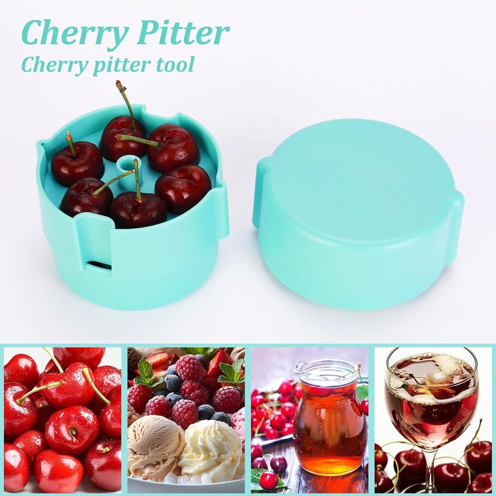 Snocciolatore Ciliegie a Stantuffo con 6 Fori Singoli Portatile in Plastica Alimentare Completamente Smontabile Utensile da Cucina per Preparare Marmellata di Ciliegie