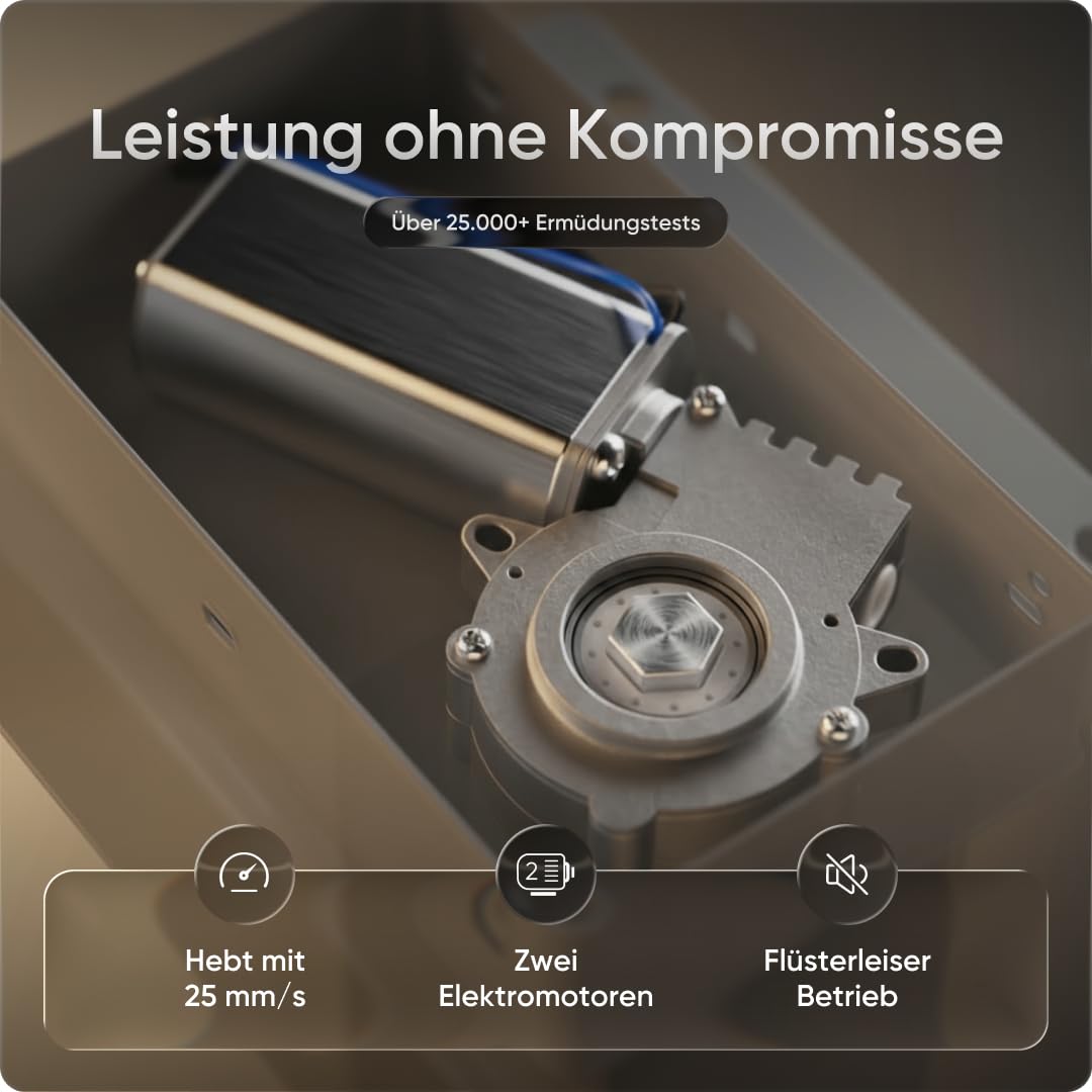 PRO Höhenverstellbarer Schreibtisch Gestell (elektrisch) - Schreibtischgestell Höhenverstellbar mit Kollisionsschutz, Memory Funktion, USB-Anschluss und 5 Jahre Gewährleistung (Grau)