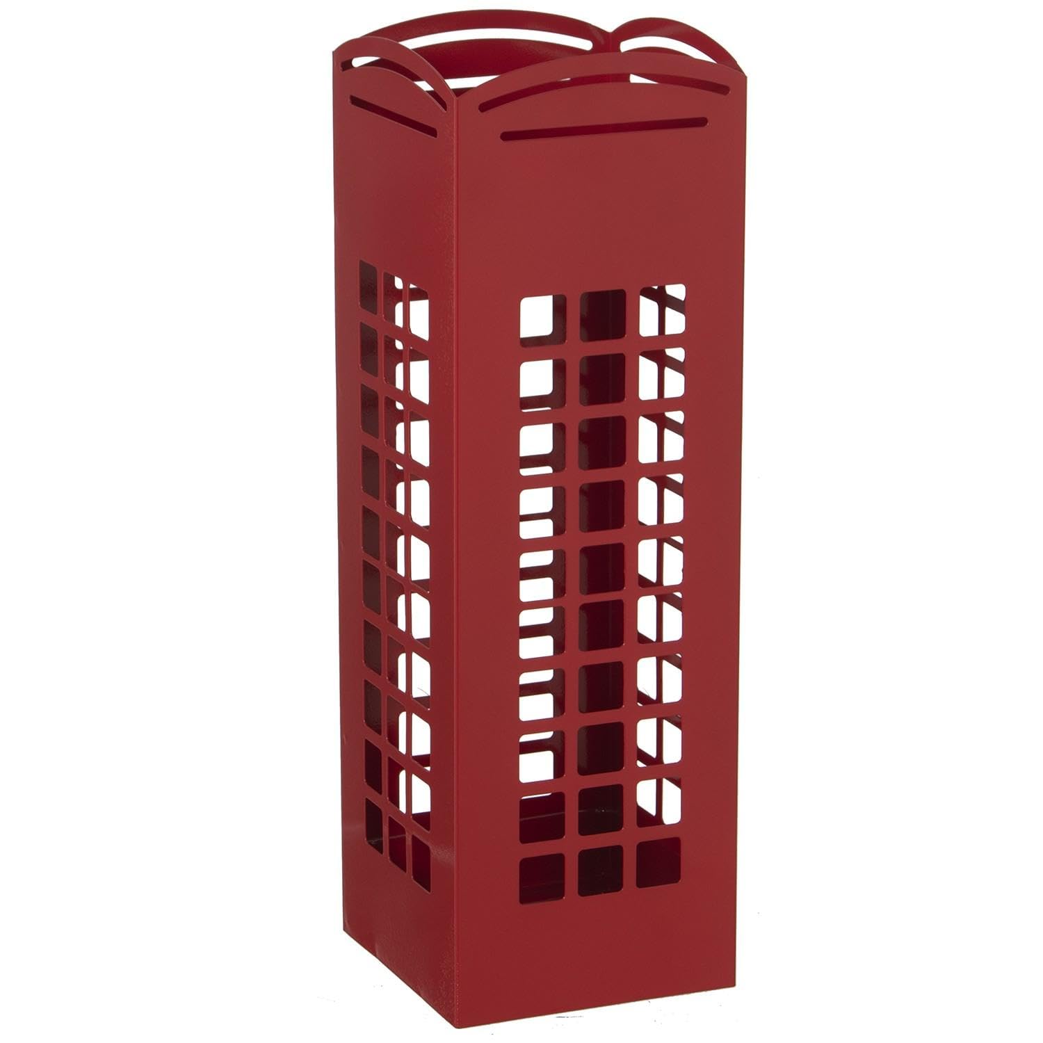 Porte-parapluie cabine rouge en métal pour ranger les jours de pluie