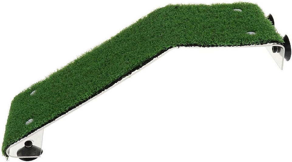 XMHF Artificial Turtle Ladder Basking Platform Aquarium Fish Tank Plastic Grass Animal Reptile Pier Green
