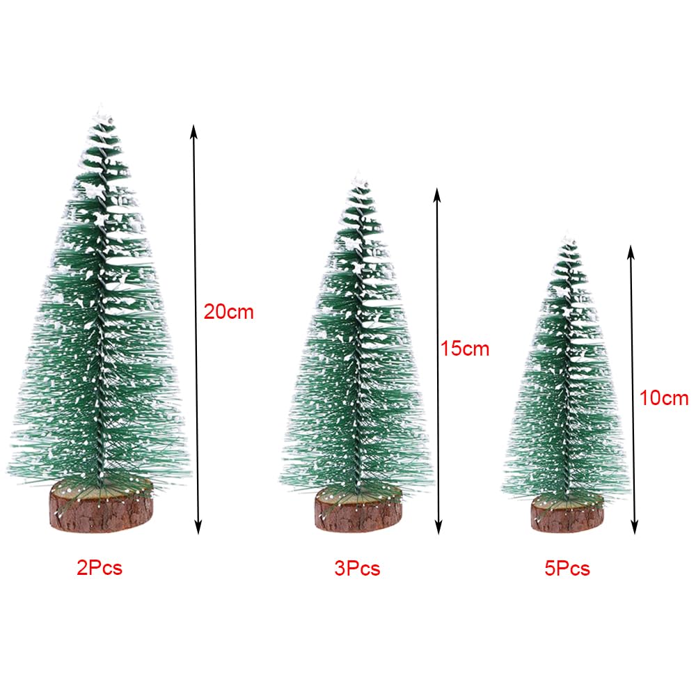 Ensemble De 10 Arbre De Noël Artificiel Miniature Décoration De Table Intérieure (Vert, Hauteur 4.5cm