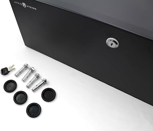 Miniatura 5 de Acero resistente 15" x 15" x 5" DVR, PC, caja de seguridad de TV, paredes de acero calibre 16, extractor de ventilador, cerradura y llave. Ideal