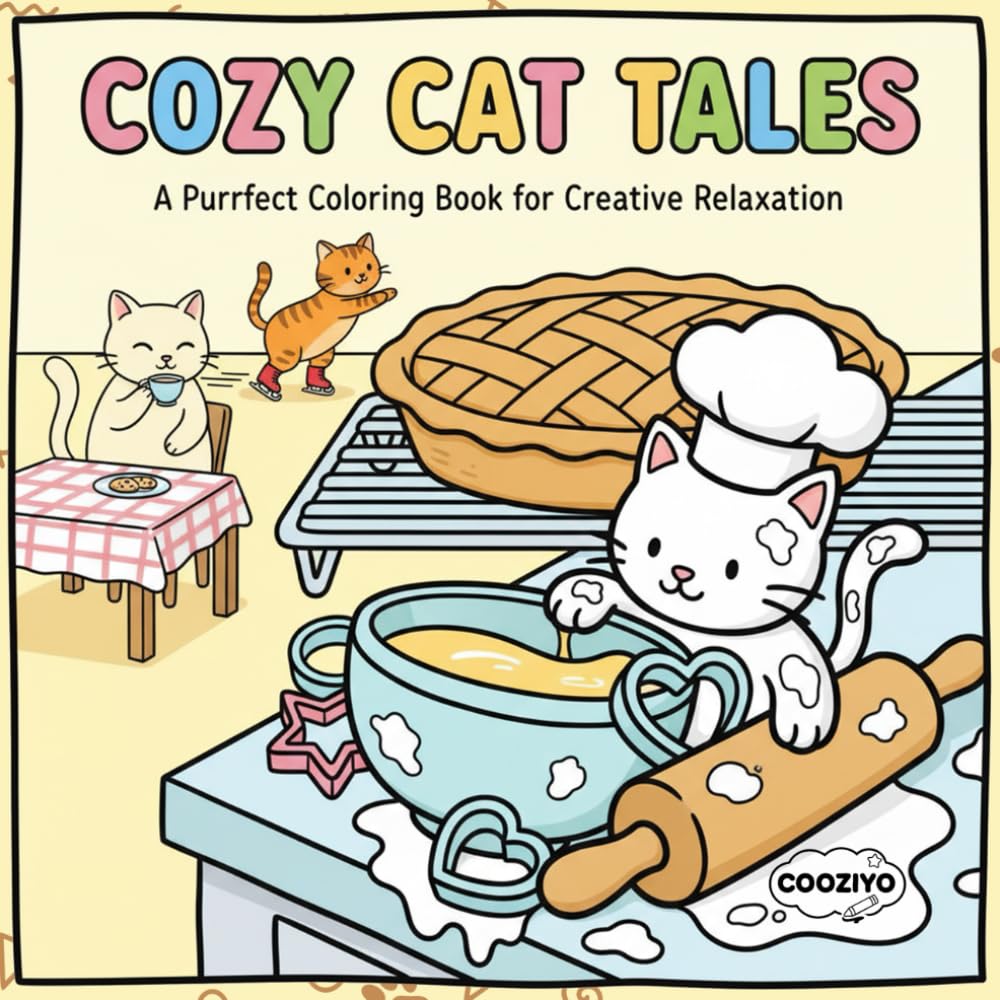 Cozy Cat Tales: A purrfect coloring book for creative relaxation cat coloring book for adult and teens pet lovers