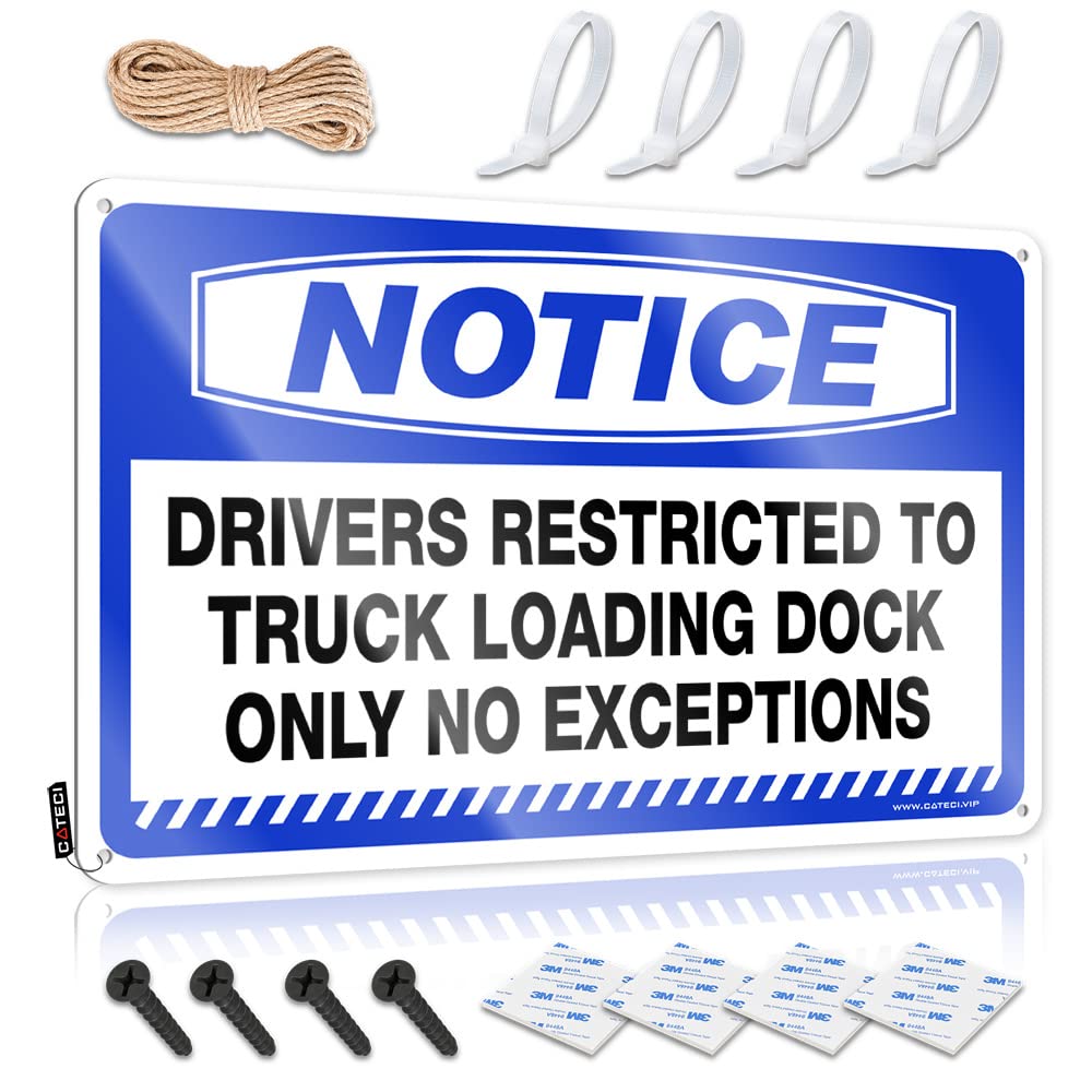 Farmhouse Front Door Mat Notice Drivers Restricted To Truck Loading Dock Only No Exceptions Tin Sign Camping Mat Outdoor Entrance Mat Indoor(30X40CM)