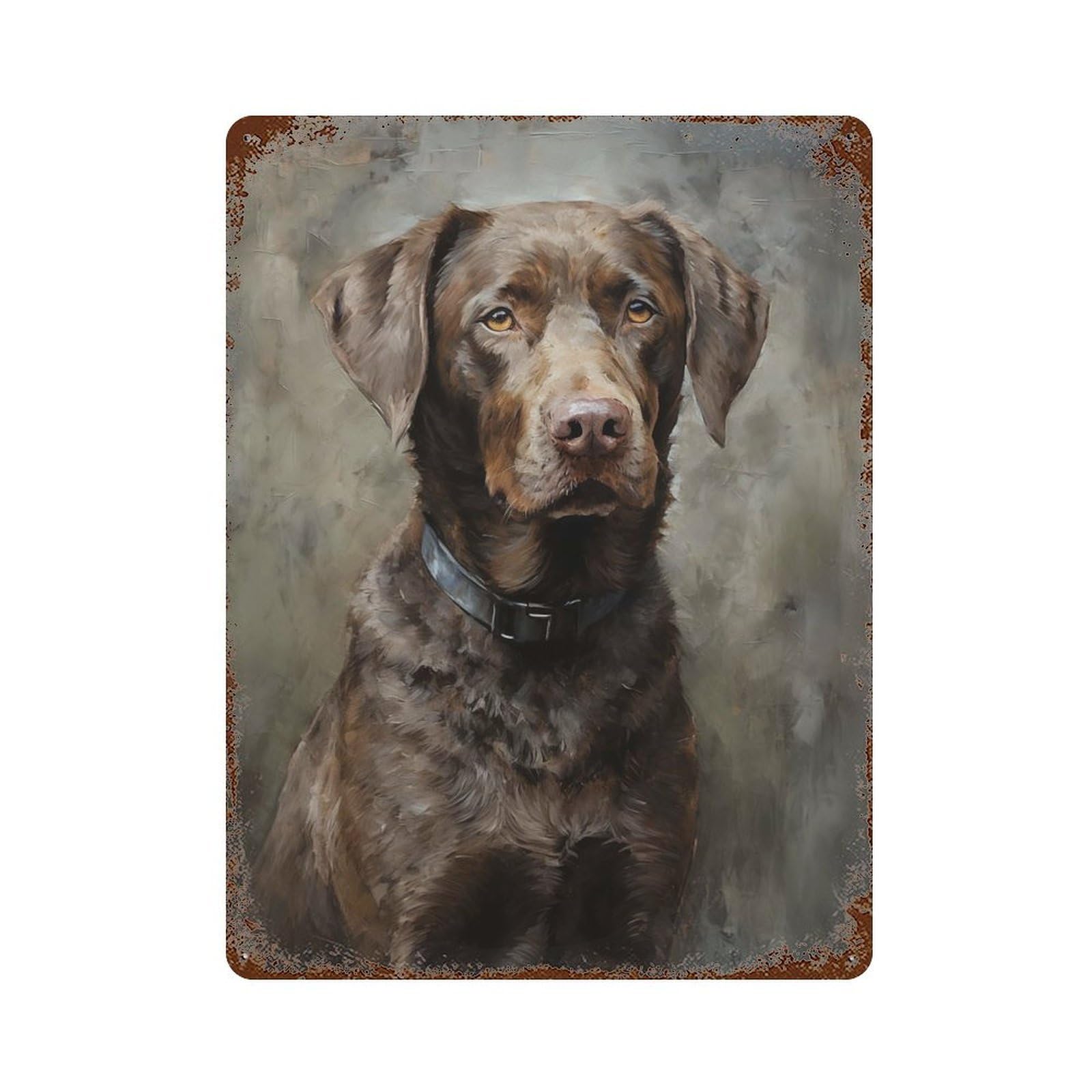 Garage Style Chesapeake Bay Retriever Rustic Tin Plaque 15.7"x11.8", Vintage Wall Decor for Bar And Workshop