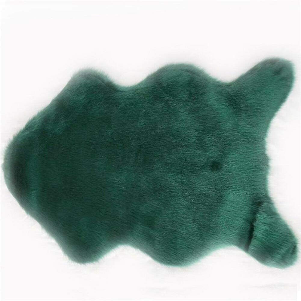 YIWOYI Fluffy White Rug,Fluffy Faux Fur Carpet Solid Irregular Rug Mat Chair Seat Cover Soft Sofa Cushion Bedroom Living Room Blanket (green,40x60cm)