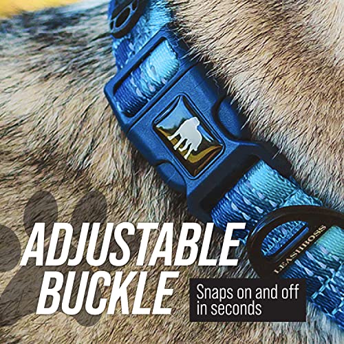 Leashboss Martingal-Halsband für Hunde | Reflektierendes Nylon-Hundehalsband für Große Hunde, Mittlere und Kleine Hunde | Kein Zug Haustier-Trainingshalsband klein | Schnellverschluss, Verstellbar