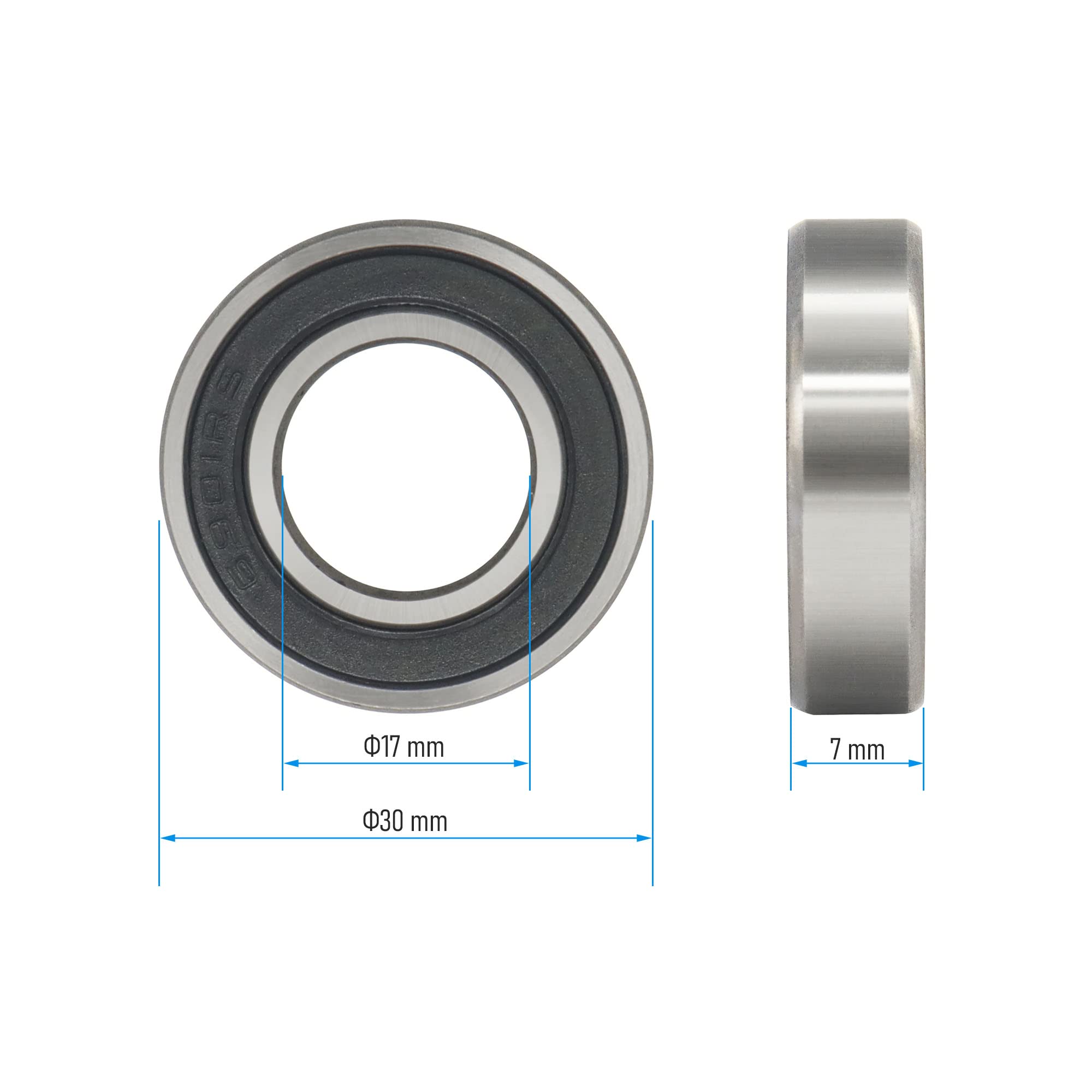 10 Roulements à Billes 6903-2RS – 17x30x7 Mm – Acier Carbone Double Étanchéité – Pour Skate, Roues, Moteurs