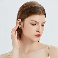 Vista 85 de Natural Stone Stud Earrings for Women 8mm Sterling Silver Genuine Gemstone Earrings Handmade Sterling Silver Crystal Stud Earrings for Women