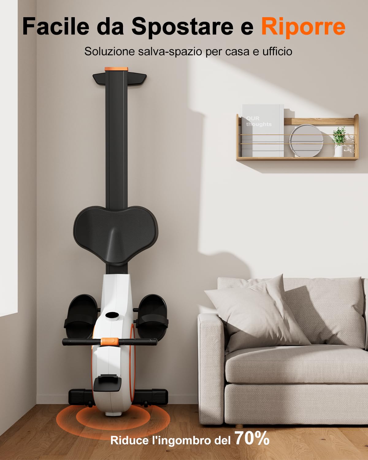 Superun Vogatore per Casa, Magnetico con 32 Livelli di Resistenza, APP Controllo Vogatore Professionale per Casa con LCD Display