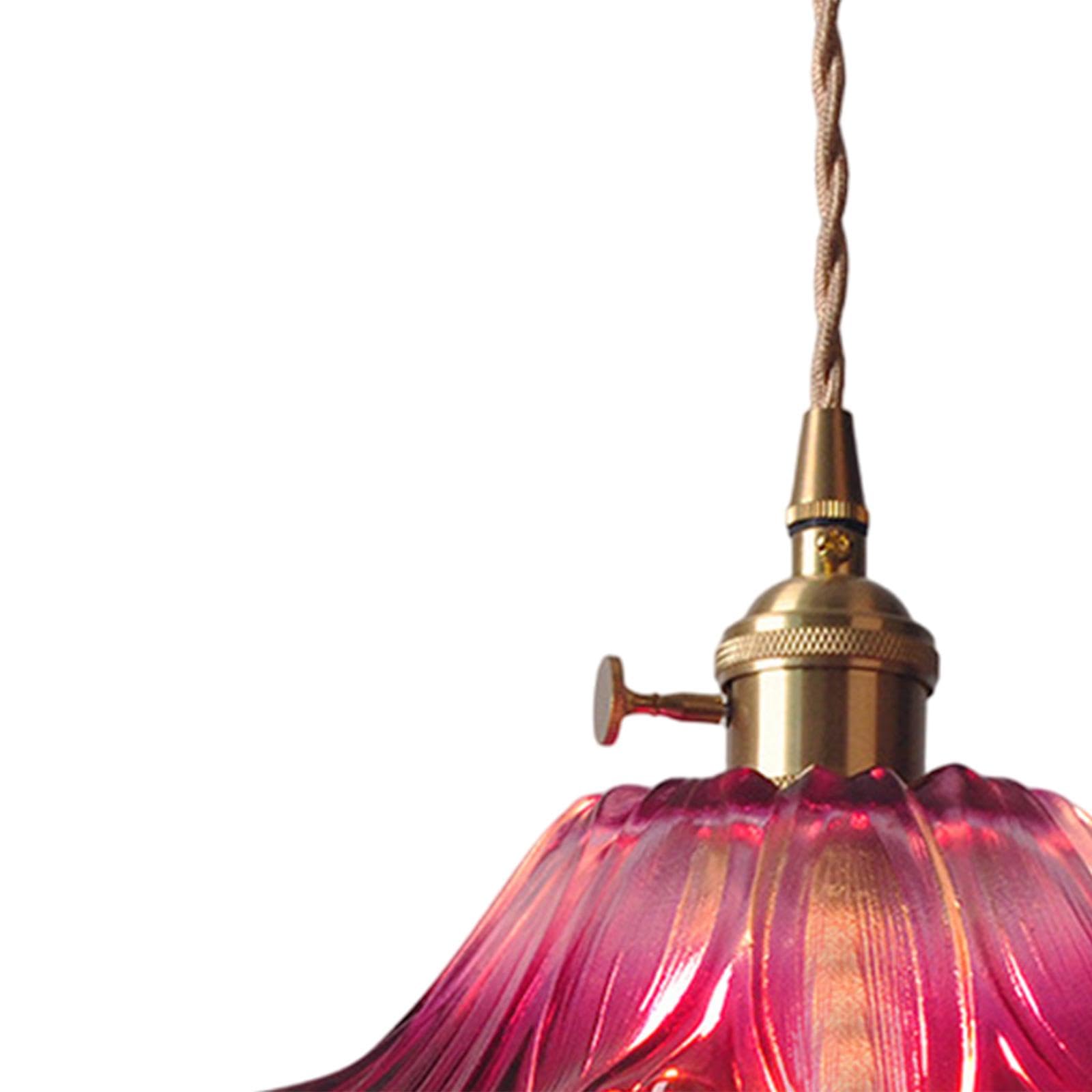 Milageto Lampada a Sospensione in Vetro a Forma di Fiore - Decorazione per Interni Luce Robusta, Viola
