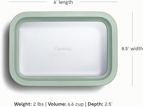 Miniatura 3 de Caraway - Juego de 6 recipientes de vidrio para alimentos, 6.6 tazas (6), revestimiento de cerámica, no tóxico, antiadherente con tapas, apto para