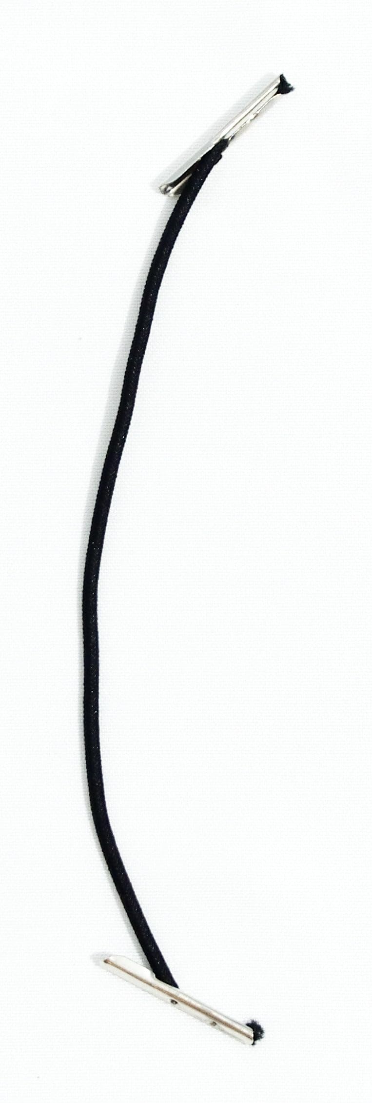 Targhetta elastica nera del tesoro, 150 mm, chiusura terminale in metallo argentato (100 pezzi)