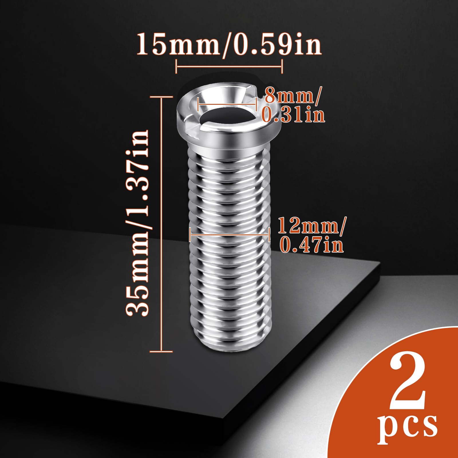 SWTYExt 2 sztuki śrub drążonych do zlewu M12 x 35 mm, śruby do zaworów sitowych ze stali nierdzewnej, sitko odpływowe, 35 mm, do zlewozmywaków kuchennych, zaworów sitowych, odpływów, akcesoria
