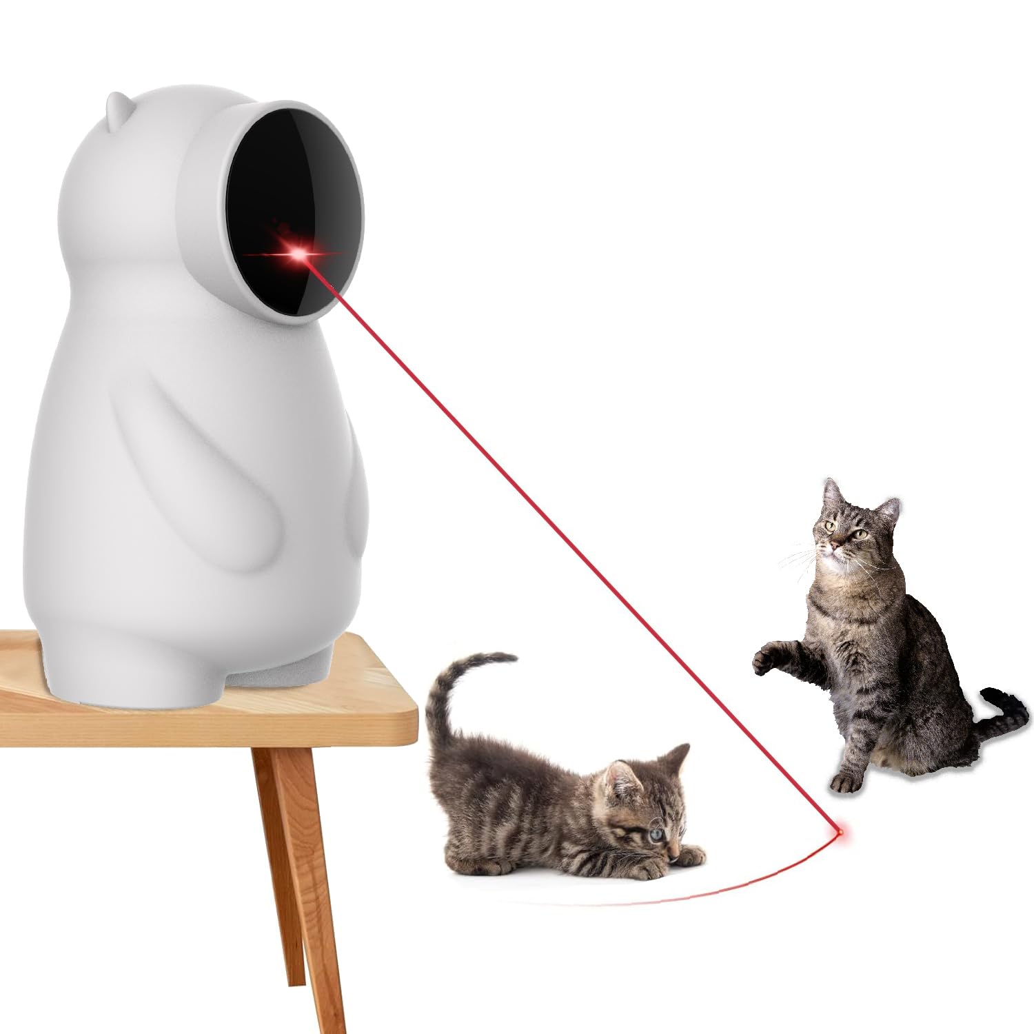 WARDBES Giocattoli per Gatti, Ricaricabile, Giocattolo Interattivo per Gatti Indoor/Gattini/Cani, Vera Traiettoria Casuale, Giocattolo LED Automatico per Gatti Attivato dal Movimento