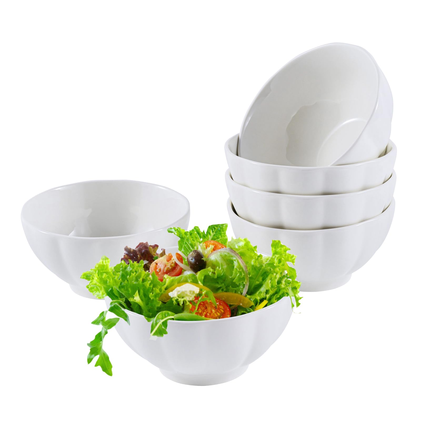 All-Pie 4.5'' Ceramic Bowls Set of 6, 330ml, Small Bowls Set - 12 oz Snack, Rice Bowls (Pumpkin)