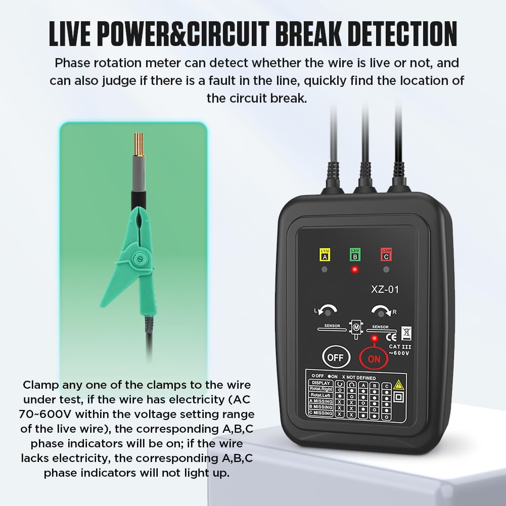 Phase Rotation Meter Non-contact 3 Phase Rotation Meter AC 70~ | Shop ...