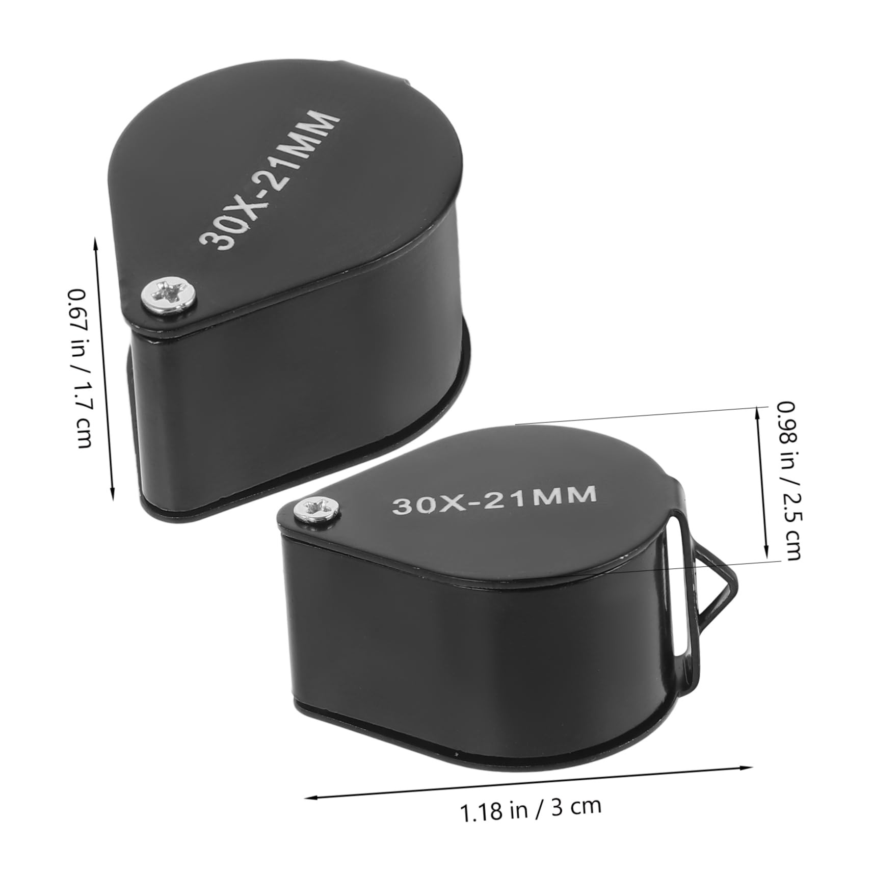 IWOWHERO 30x All Metal Magnifying Glass Pocket Magnifier Handheld Mini Magnifier Small Jewelry Repair Tool Ideal for Jewelry Identification