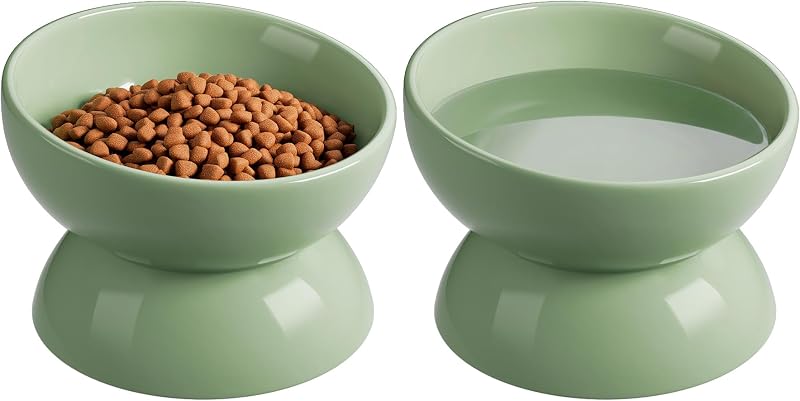 Pote Elevado de Cerâmica para Gatos ABRUTY com Inclinação de 15° A1202, 454 g