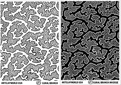 Art Clay World USA Low Relief Texture Jill McKay Coral Branch Design - 1 Pc.