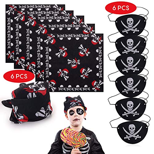 FORMIZON 48 Stück Piraten Zubehör Set, Piraten Party Mitgebsel Kinder Piratenkapitän Augenklappe Piraten Bandana… – Bild 5