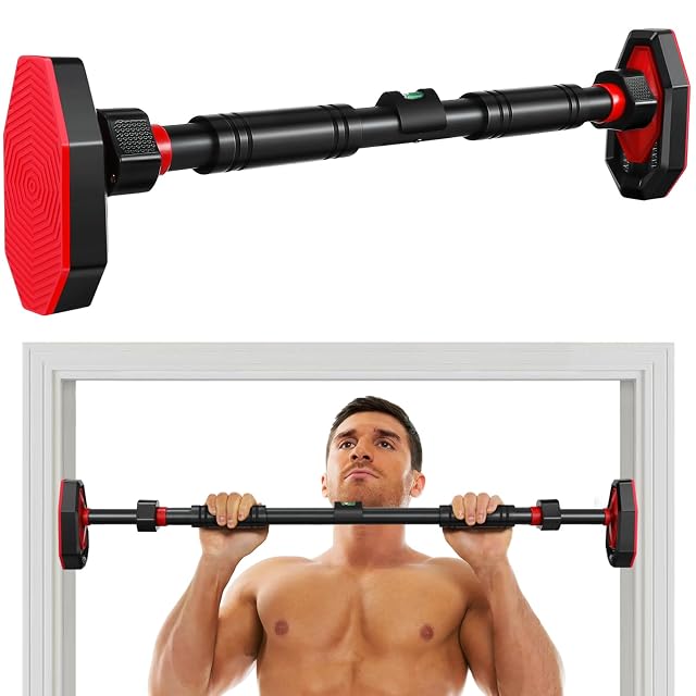 ULTECHNOVO Adjustable Pull up Bar Doorway Strength Training Bar No Drill Installation Portable Home Gym Equipment for Upper