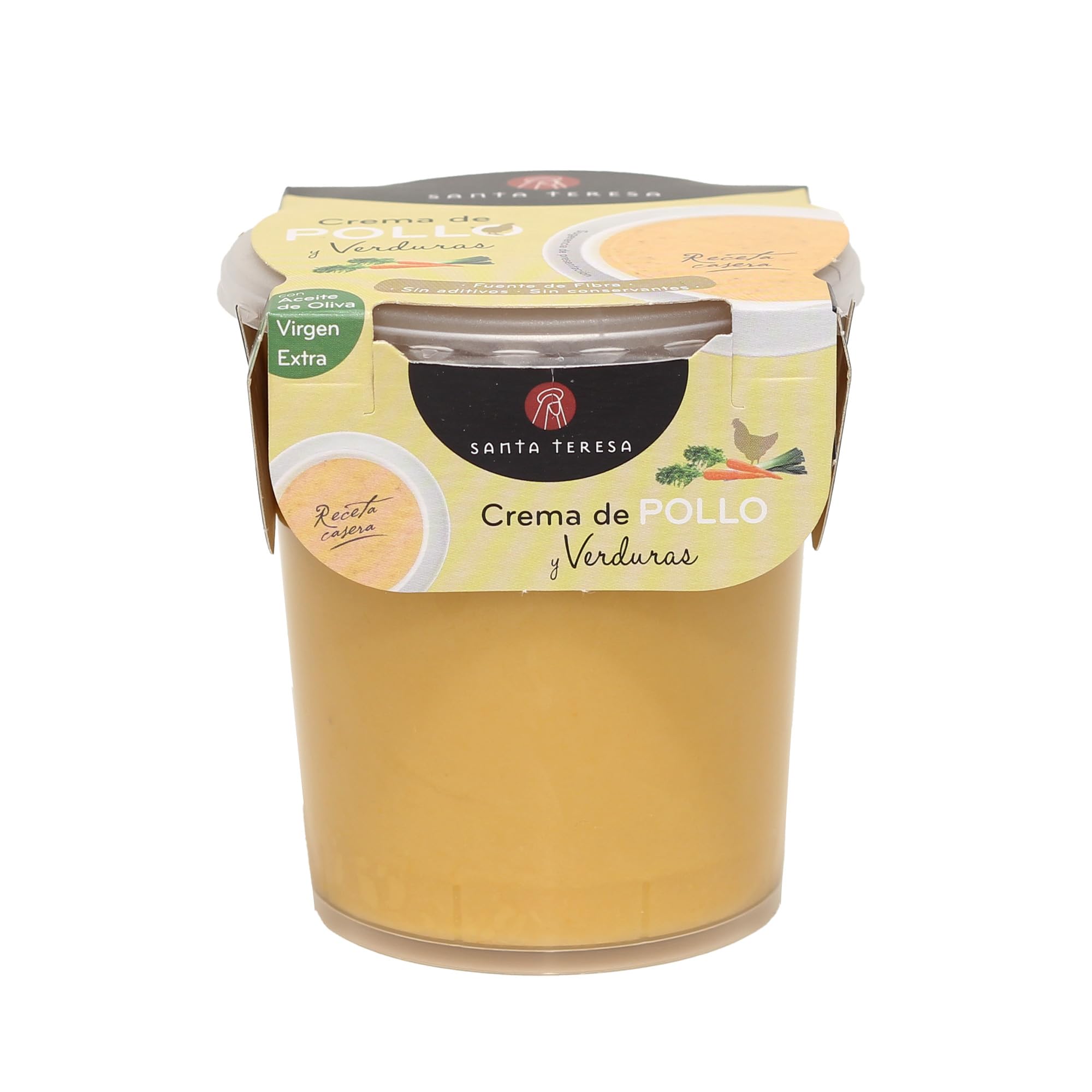 Santa Teresa - Pack de 6 Cremas de Pollo y Verduras - Elaboradas Con Ingredientes Naturales, Sin Conservantes Ni Aditivos - Envase Apto Para Microondas. 3.600ml