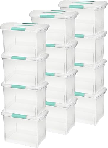 Miniatura 11 de Sterilite Contenedor grande de almacenamiento apilable con tapa y asa de cierre, contenedor de plástico para organizar archivos de oficina
