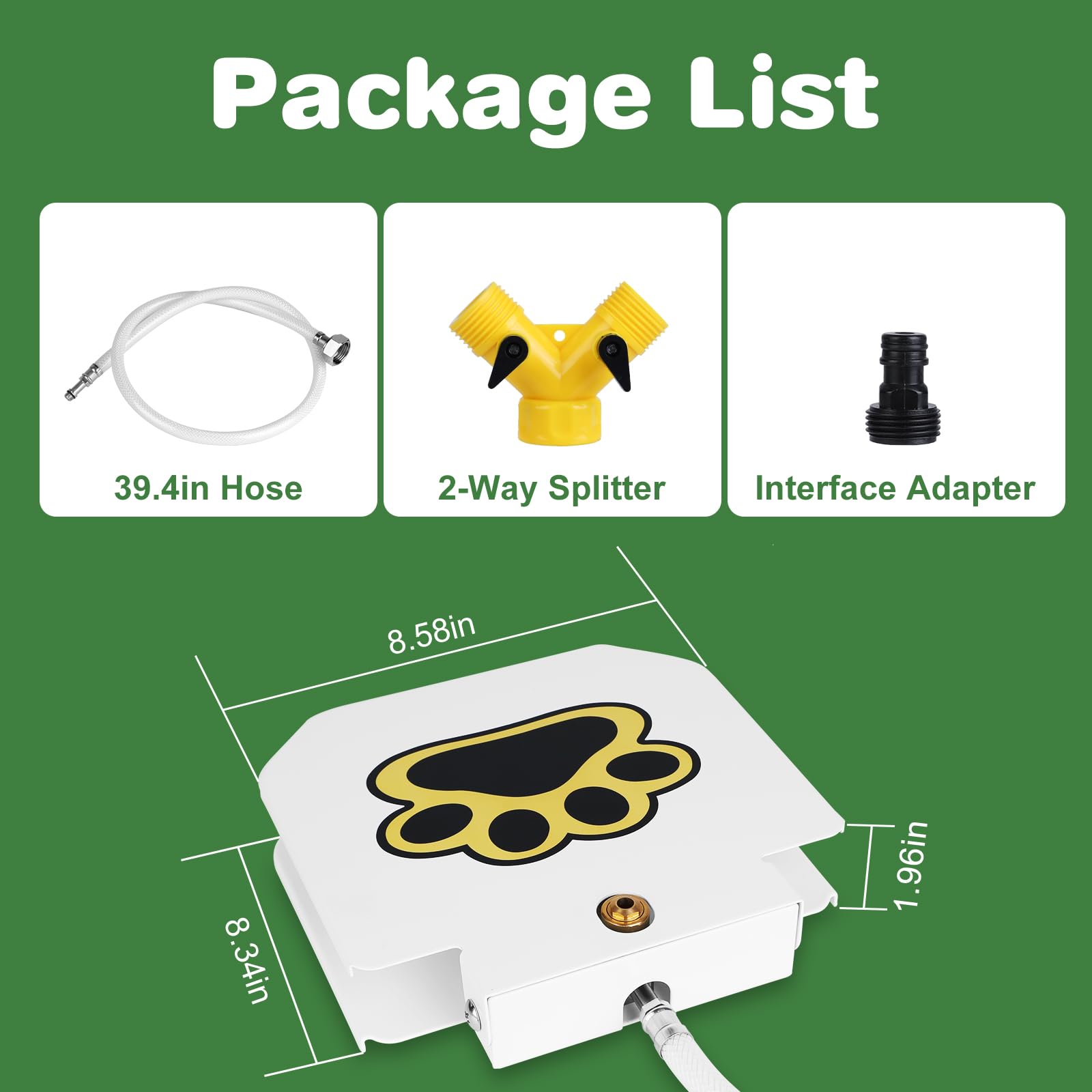 Zorpupoa Dog Water Fountain Outdoor, Dog Sprinkler Drinking Water Dispenser Step-on, Paw Activated Drinking Pet Dispenser for Dog Bowl Alternative