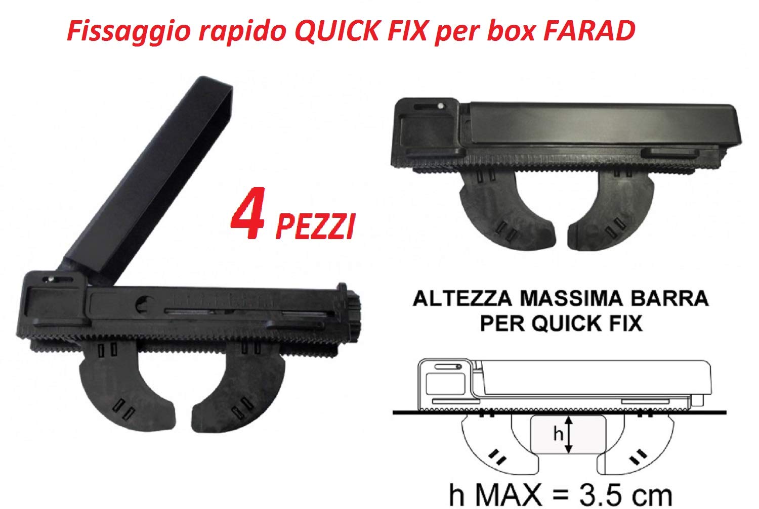 4 sztuki mocowań Quick Fix do skrzynki Farad