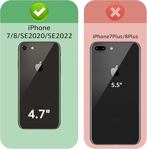 Miniatura 2 de XcaseBar Funda tipo cartera para iPhone SE 3rd78 con cremallera y tarjetero de crédito bloqueo RFID, funda de piel sintética con tapa para teléfono,