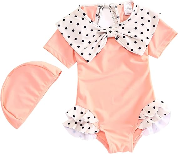 Amazon Co Jp Kalavika キッズ 水着 ワンピース 帽子付き 花柄 女の子 一体型 子供水着 スイムキャップ付き ガールズ スイムウェア ラッシュガード キュート 学生 幼稚園 保育園 プール 海 アウトドア 服 ファッション小物