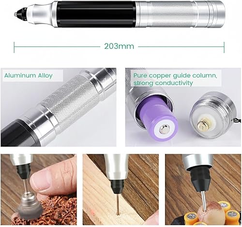 Miniatura 3 de Pluma de grabado, grabador eléctrico, recargable, inalámbrico, kit de herramientas rotativas para bricolaje, para joyería de metal, madera, grabado,