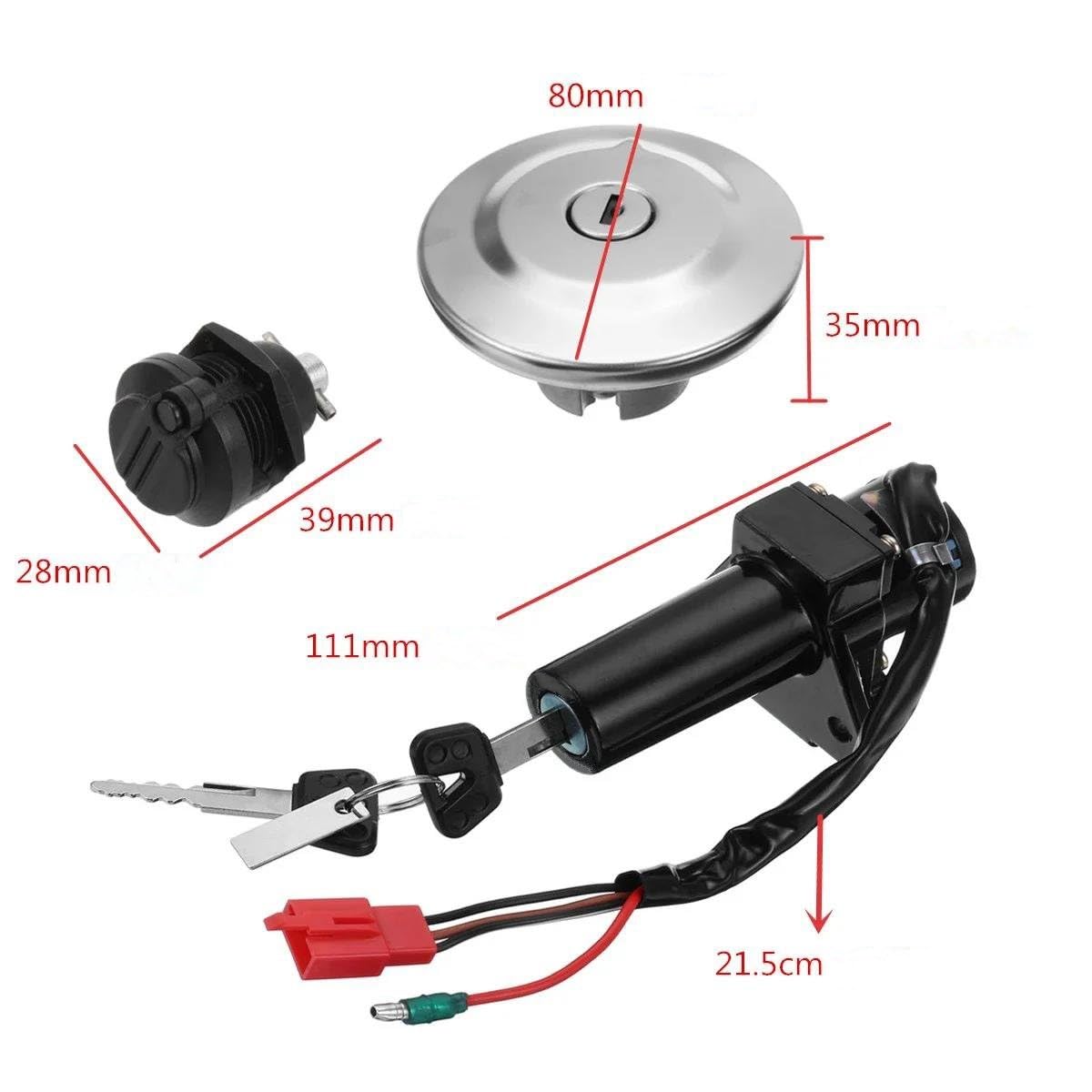 Motorcycle Ignition Switch Locks for Amaha Ybr 125 Motorcycle Scooter Ignition Switch Lock Fuel Gas Tank Cap Lock Key Replacement Kit Motorcycle Ignition Lock