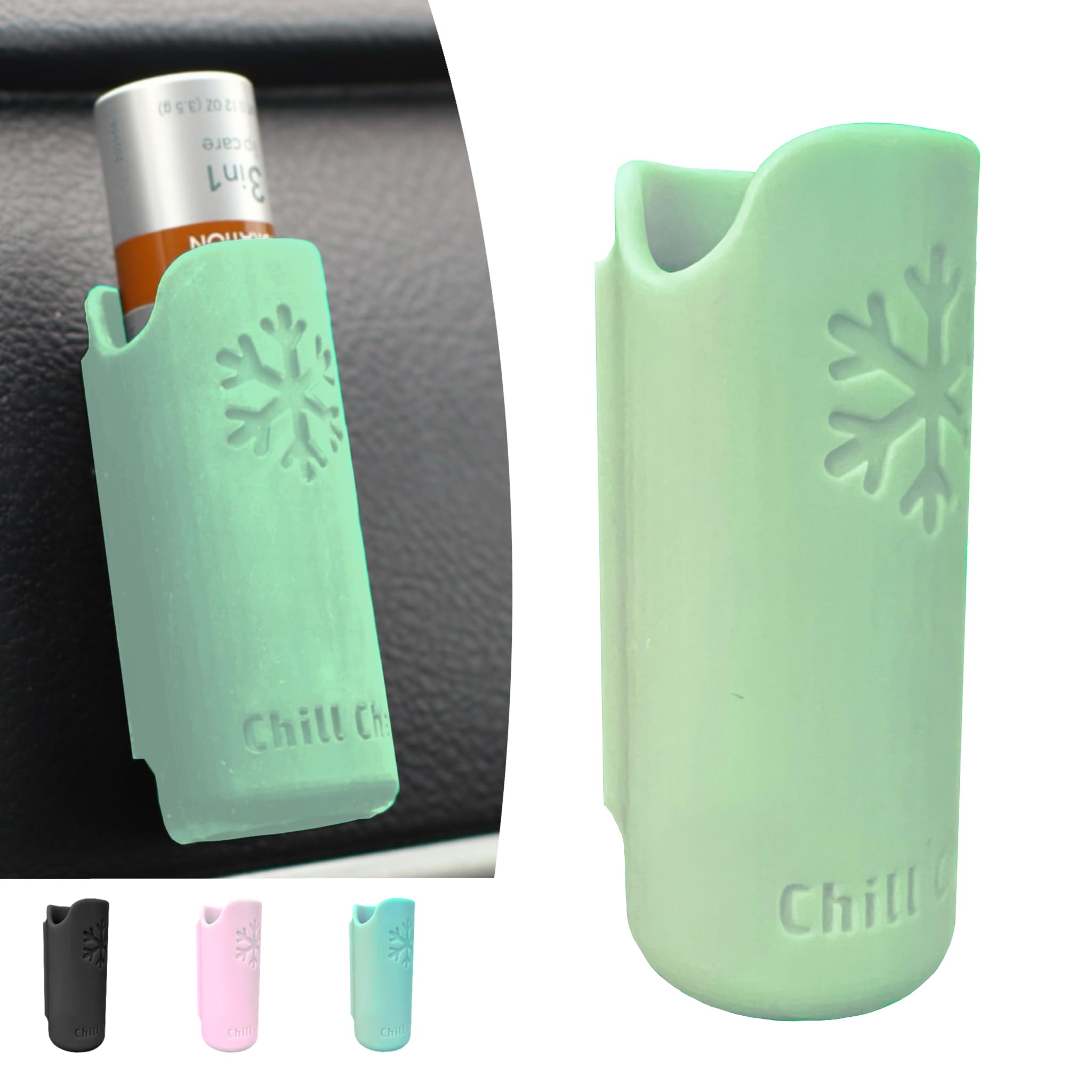 Generic Chill Chap - Insulated Lip Balm Mount - Premium interior car accessory - Keep Your Chapstick Handy and upright! - Great low-cost gift (Mint Green)