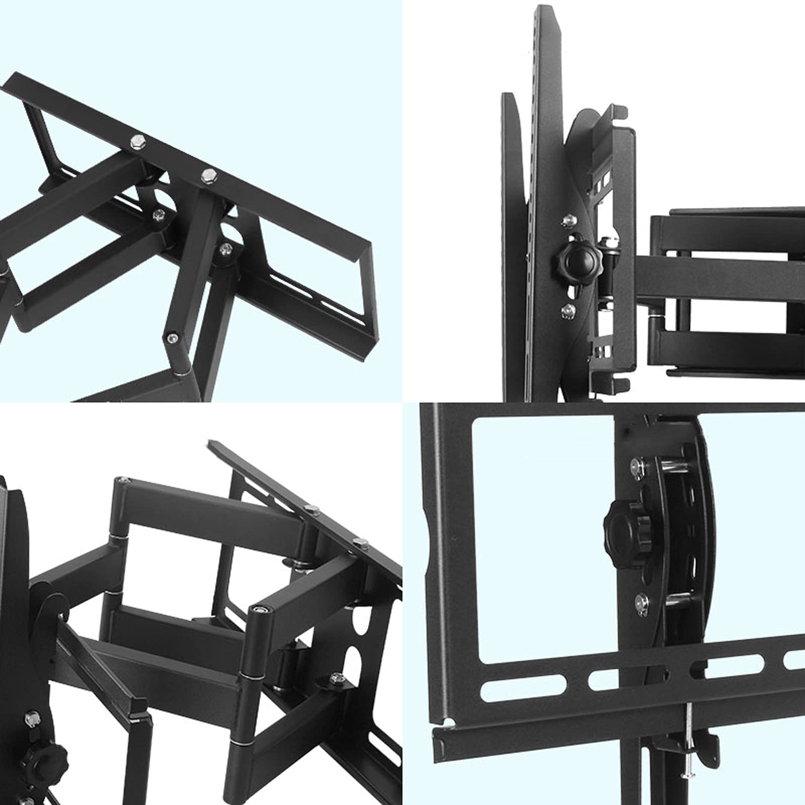 TV Stand Pieghevole a Sei Bracci TV Inclinazione Girevole a Muro Pieno Staffa a Muro TV Staffa for TV a Schermo Piatto da 42-75 Pollici, Tiene Fino a 198 libbre .per casa, Ufficio