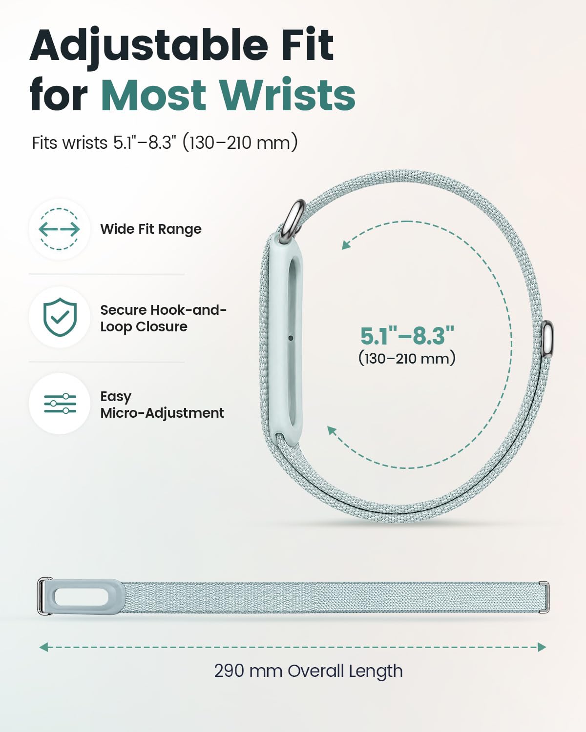 Lot de 3 bracelets en nylon compatibles avec Google Fitbit Air Performance Loop Band | Bracelets de sport pour Fitbit Air sans écran - Fermeture - Doux et respirant - Tissé - Pour homme et femme