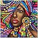 Diamond Painting Kit for Adults, Benbo 15.8x15.8In African Woman DIY 5D Full Drill Crystal Diamond Painting by Number Kits Cross Stitch Rhinestone Embroidery Pictures Arts Craft for Home Decor